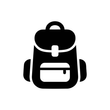 Sırt çantası basit grafik sembolü okul gezisi veya açık hava aktivitelerinde kullanılan bir çantayı gösterir