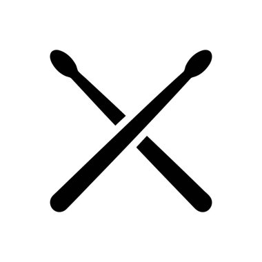 Çubuklar, müzik ritmini gösteren basit bir siyah beyaz grafik simgesiyle çaprazlanmış.