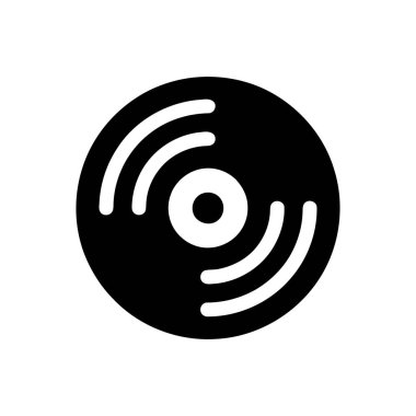 Ses dalgalı vinil disk sembolü müzik çalmayı temsil eder