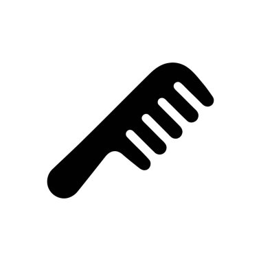 Taraklı resimde, kişisel temizlik ve güzellik hizmetleri için beyaz arka planda basit bir siyah saç aracı yer almaktadır.