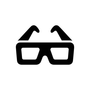 Üç boyutlu sinema eğlencesi ve beyaz arka planda izole edilmiş görsel teknoloji için gözlük çizimi