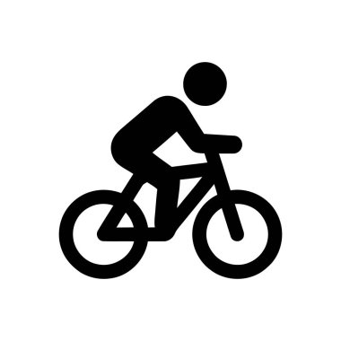 Etkin bir yaşam biçimini ve sürdürülebilir ulaşımı gösteren bisiklet sürücüsü sembolü