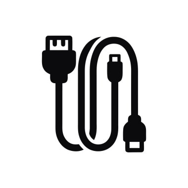 Veri transferi ve elektronik aygıt bağlantısını temsil eden USB kablo simgesi