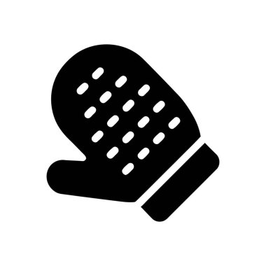 Kış ve yemek pişirme amaçlı Mitten grafik simgesi Bu basit fırın eldiveni çizimi sıcaklık ve koruma sağlar