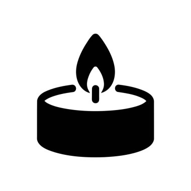 Yumuşak ve rahatlatıcı bir alevle aydınlatılmış mum huzurlu bir atmosfer yaratır. Bu basit grafik tasarım barışı ve hatıraları temsil eder.
