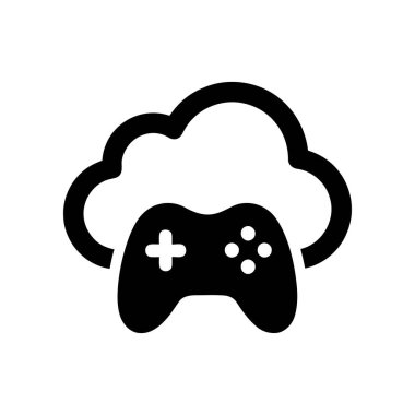 Oyun bulutu denetleyici simgesi dijital oyun için çevrimiçi eğlence teknolojisini temsil eder