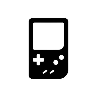 Oyun konsolu aygıtı siyah ve beyaz siluet resimleme Eğlence ve eğlence için klasik retro teknolojisi