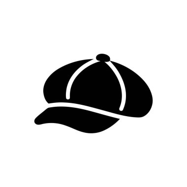 Siyah siluet klasik baş örtüsü moda aksesuar grafik tasarım elementi temiz beyaz arka planda izole edildi