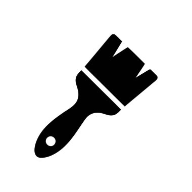 Boya fırçası simgesi beyaz arkaplan üzerindeki resim ve yenileme görevleri için temel bir aracı betimliyor