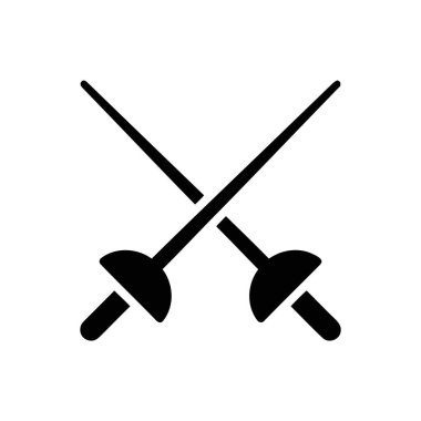 Kılıçların çarpıştığı siyah siluet bir düello ya da eskrim sporunu simgeliyor.