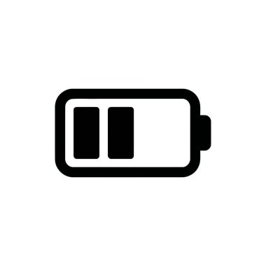 Kullanıcı arayüzleri ve enerji durumu göstergeleri için kullanışlı bir orta yük seviyesini temsil eden pil simgesi