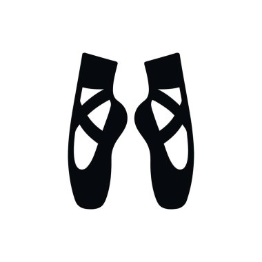 Klasik dans ve performans sanatı için siyah siluet çizgili balerin ayakkabıları.