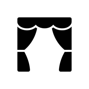 Tiyatro performansı ve eğlence için sahne açılışı gösterisi tasarımı Bu grafik sembol bir eylemin ya da bir olayın başlangıcını temsil eder