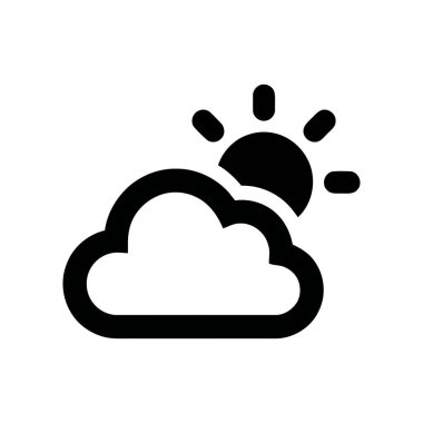 Hava ikonu, açık ya da kısmen güneşli koşulları gösteren kabarık bir bulutun arkasından bakan parlak bir güneşi gösteriyor