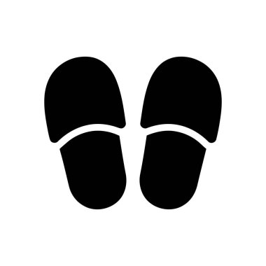 Ev ayakkabısı kavramları için ideal rahatlık ve rahatlığı temsil eden terlik grafik simgesi