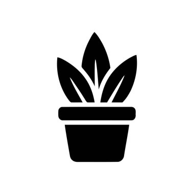 Esrar simgesindeki bitki temiz beyaz bir arkaplanda siyah basit bir grafik olarak gösterilir