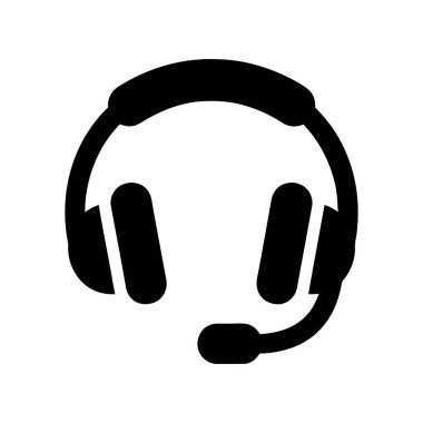 Çevrimiçi yardımı temsil eden kulaklık simgesi İletişim ve müşteri hizmetleri desteği için modern siyah sembol