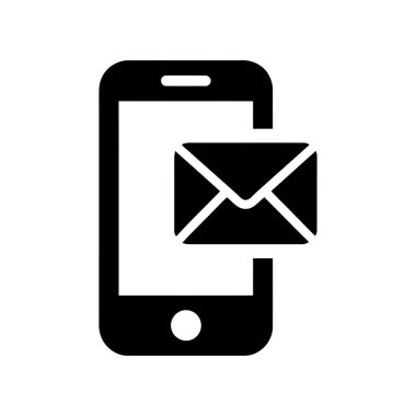 Cep telefonu uygulamayla gönderilen ileti ve dijital iletişim için bir e- posta simgesi görüntüler