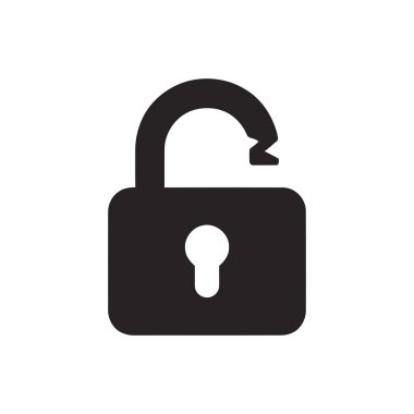 Kilitlenmemiş asma kilit simgesi güvenlik erişimi ve özgürlüğü temsil ediyor