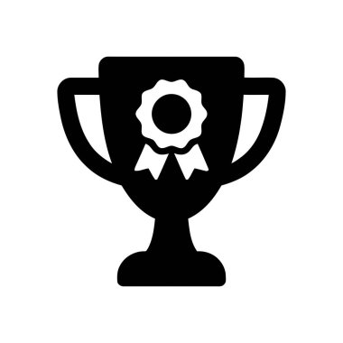 Yarışma başarısını ve zaferini temsil eden bir rozet kurdelesinin yer aldığı kupa ödülü.