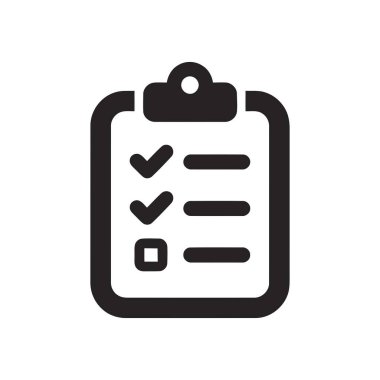 İşaretli ve işaretsiz ögeleri panoda gösteren kontrol listesi simgesi görev yönetimi planlamasını ve hedef tamamlamayı simgeler