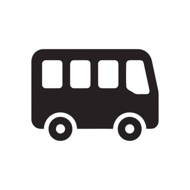 Otobüs sembolü seyahat veya seyahat için basit yolcu taşıma aracı