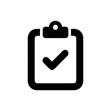 Tamamlanmış bir görevi veya başarılı bir onayı temsil eden belirgin bir kontrol işaretine sahip pano simgesi