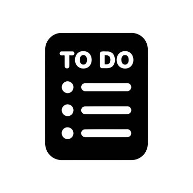 Günlük faaliyetleri etkin bir şekilde planlamak ve düzenlemek için siyah grafik simgesini listeler