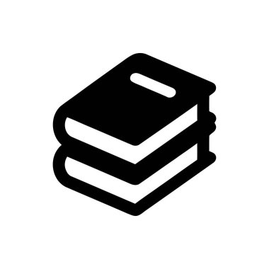 Eğitimi ve bilgi edinmeyi temsil eden kitap yığını simgesi. Basit grafikler iki tane düzgün yığın halinde kitap içeriyor.