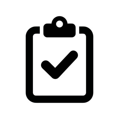 Tamamlanmış bir görev onayı veya başarılı bir doğrulamayı gösteren pano işaretleme simgesi