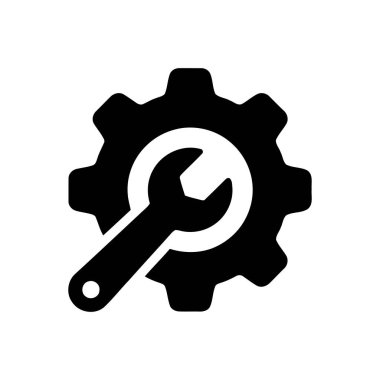 Ayarlar simgesi mekanik seçenekleri ve sistem ayarlarını temsil eden bir dişli ve anahtar sembolü gösterir