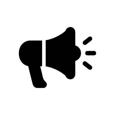 Megafon simgesi uyarılar ve duyurular için açık bir iletişim işareti iletir