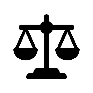 Eğitim ve kurumsal kullanım için uygun denge ve hukuki sembolizm sunan adalet pulları simgesi