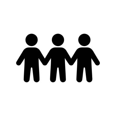 İnsanlar basit bir birlik sahnesinde el ele tutuşuyorlar.