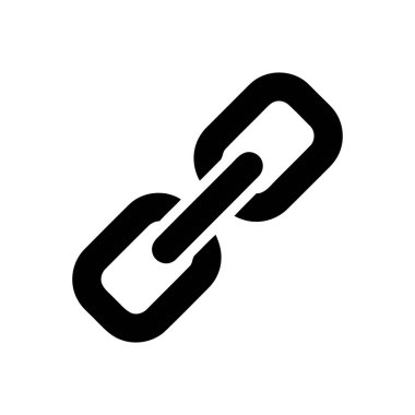 Temiz bir arkaplan üzerinde zincir bağlantısı simgesi koyu siyah dayanıklılık ve güvenlik aktarımı