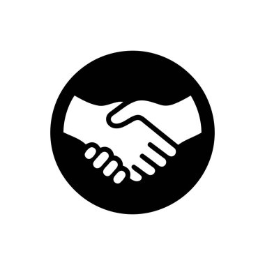 İş ortaklığı ve markalaşma ve işbirliği için el sıkışma simgesi silueti