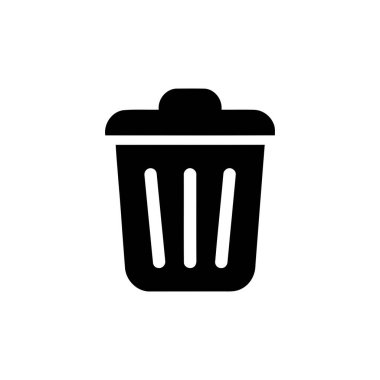 Dijital kullanıcı arayüzleri ve uygulamaları için çöp kutusu simgesi silme ve geri dönüşüm işlevlerini temsil ediyor