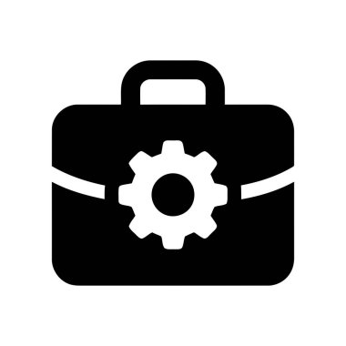 Profesyonel yönetim ve stratejik çalışma çözümlerini gösteren vites sembollü bir evrak çantası gösteren iş konsepti