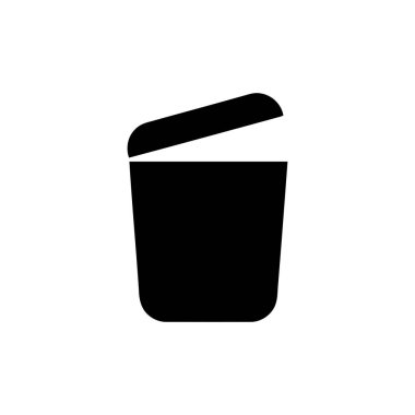 Açık kapaklı çöp kutusu simgesi basit bir grafik biçiminde atmayı veya silmeyi temsil eder