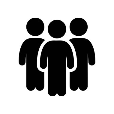 İnsanlar grup simgesi bir topluluk veya takım oluşturan bireyler arasındaki birlik ve sosyal bağlantıyı betimler