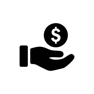 Madeni para akışı ve ekonomik kavramları temsil eden bir dolar sikke simgesini elinde tutan para.