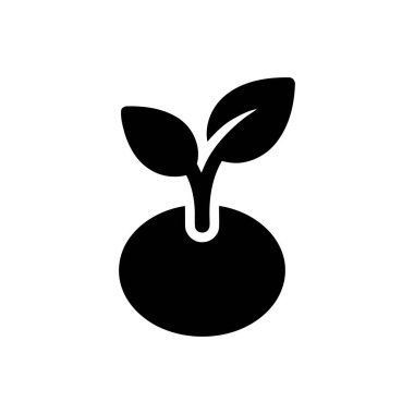 Filiz bitkisi simgesi organik büyümeyi ve yeni yaşamı basit bir grafik tasarım tarzında temsil eder.