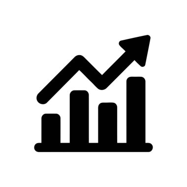 Growth chart with an upward arrow depicts business development and financial success through data visualization