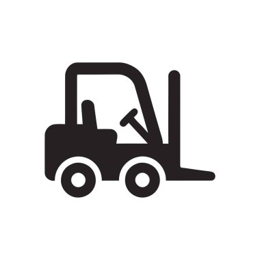 Endüstriyel ulaşım lojistik ve malzeme işleme simgesini temsil eden forklift simgesi