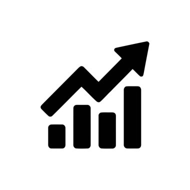 İş analizi için pozitif bir artış eğilimi gösteren büyüme grafiği simgesi