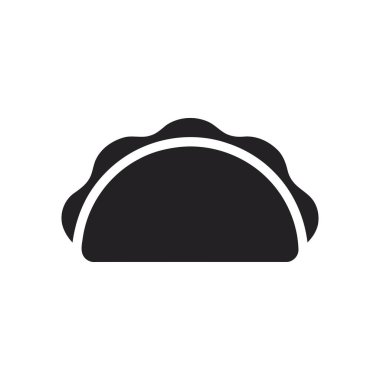 Taco empanada yemek ikonu çeşitli mutfak uygulamaları için hazır siyah bir siluet grafik tasarımı içerir