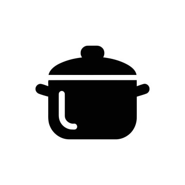 Mutfak gereçleri grafik tasarım elementini temsil eden tencere simgesi pişiriliyor