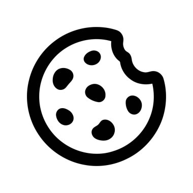 Bir ısırıklı kurabiye çeşitli kullanımlar için temiz bir taslak grafik olarak sunulan lezzetli bir tatlı atıştırmalık çıkardı