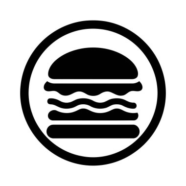 Restoran menüsü veya fast food marka tasarım elementi için hamburger simgesi