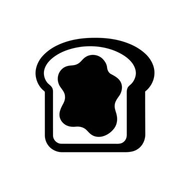 Lezzetli reçelli ekmekli kahvaltı dilimi basit simge tasarımı elementi